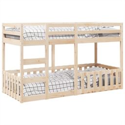 Berkfield Home Bunk Bed 90x200 cm Solid Wood Pine in Brown - thumbnail 4