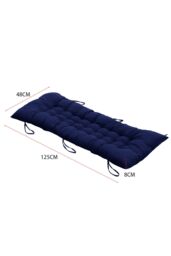 Living and Home 125*48cm Thick Soft Garden Seat Cushion in Blue - thumbnail 3
