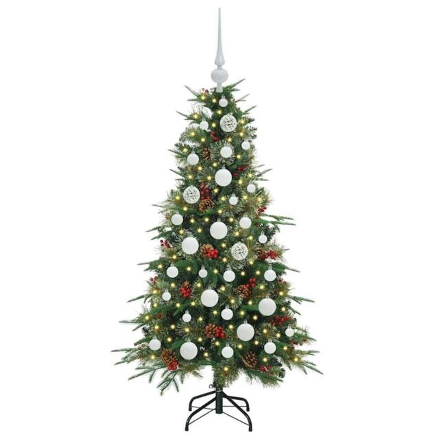 Berkfield Home Elegant Artificial Hinged Christmas Tree Green 120 cm PE & PVC - image 1