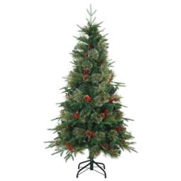 Berkfield Home Elegant Artificial Hinged Christmas Tree Green 120 cm PE & PVC - thumbnail 5
