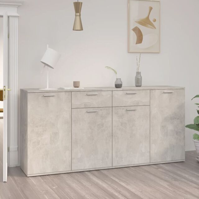 Berkfield Home Sideboard Concrete Grey 160x36x75 cm Engineered Wood - Size: 160 x 36 x 75 cm - image 1