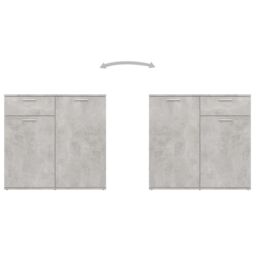 Berkfield Home Sideboard Concrete Grey 160x36x75 cm Engineered Wood - Size: 160 x 36 x 75 cm - thumbnail 5