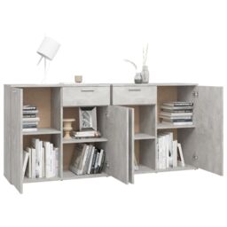 Berkfield Home Sideboard Concrete Grey 160x36x75 cm Engineered Wood - Size: 160 x 36 x 75 cm - thumbnail 4