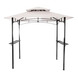 Charles Bentley 8 X 5Ft Steel Grill Gazebo Outdoor Tent Shelter in Beige - thumbnail 2
