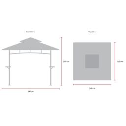 Charles Bentley 8 X 5Ft Steel Grill Gazebo Outdoor Tent Shelter in Beige - thumbnail 3