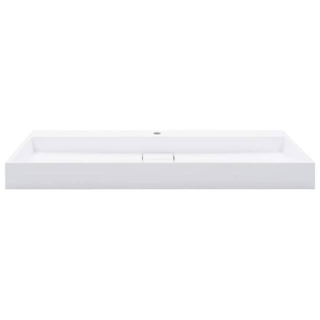 Berkfield Home Chic Wash Basin 120x46x11 cm Mineral Cast/Marble Cast White - Size: 120 x 46 x 11 cm - image 1