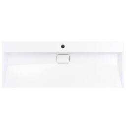 Berkfield Home Chic Wash Basin 120x46x11 cm Mineral Cast/Marble Cast White - Size: 120 x 46 x 11 cm - thumbnail 4