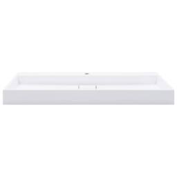 Berkfield Home Chic Wash Basin 120x46x11 cm Mineral Cast/Marble Cast White - Size: 120 x 46 x 11 cm