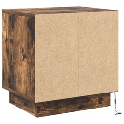 Berkfield Home Bedside Cabinets with LED Lights 2 pcs Smoked Oak 44x34, 5x45 cm in Brown - thumbnail 9