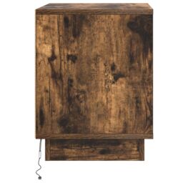 Berkfield Home Bedside Cabinets with LED Lights 2 pcs Smoked Oak 44x34, 5x45 cm in Brown - thumbnail 8
