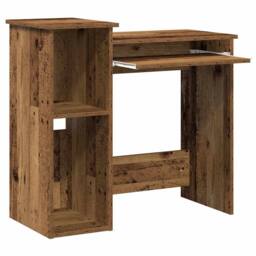 Berkfield Home Decorative Desk with Shelves Old Wood 84x40x78 cm Engineered Wood in Brown - Size: 84 x 40 x 78 cm - thumbnail 4