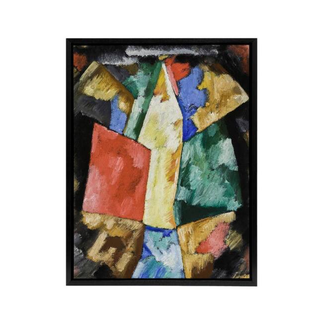 "Artery8 Blue Yellow & Green Abstraction Hartley Black Framed Canvas Wall Art - Size: W12"" x H16""" - image 1