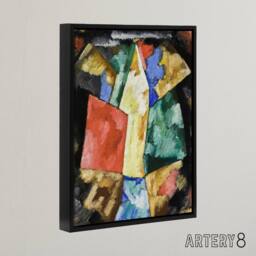 "Artery8 Blue Yellow & Green Abstraction Hartley Black Framed Canvas Wall Art - Size: W12"" x H16""" - thumbnail 2