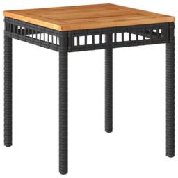 Berkfield Home 3 Piece Bistro Set Black Poly Rattan & Solid Wood Acacia - thumbnail 6