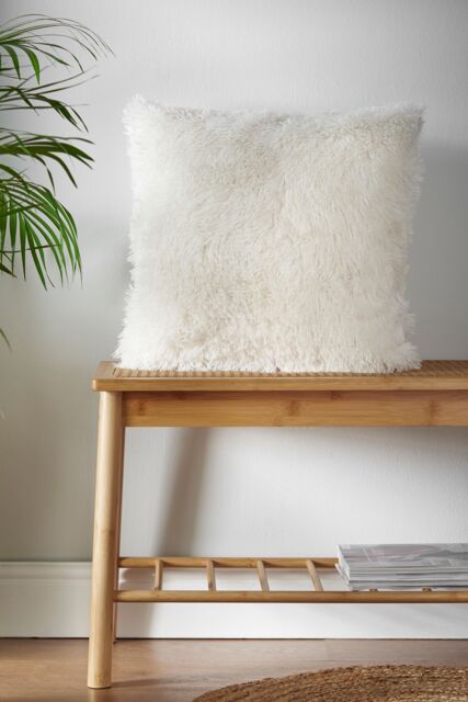 Catherine Lansfield 'Cuddly' Faux Fur Cushion in Cream - Size: 45 cm x 45 cm - image 1