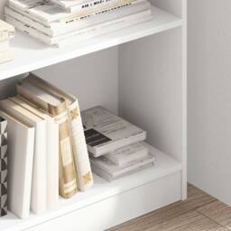 Berkfield Home Bookcase White 80x24x109 cm Engineered Wood - Size: 80 x 24 x 109 cm - thumbnail 3