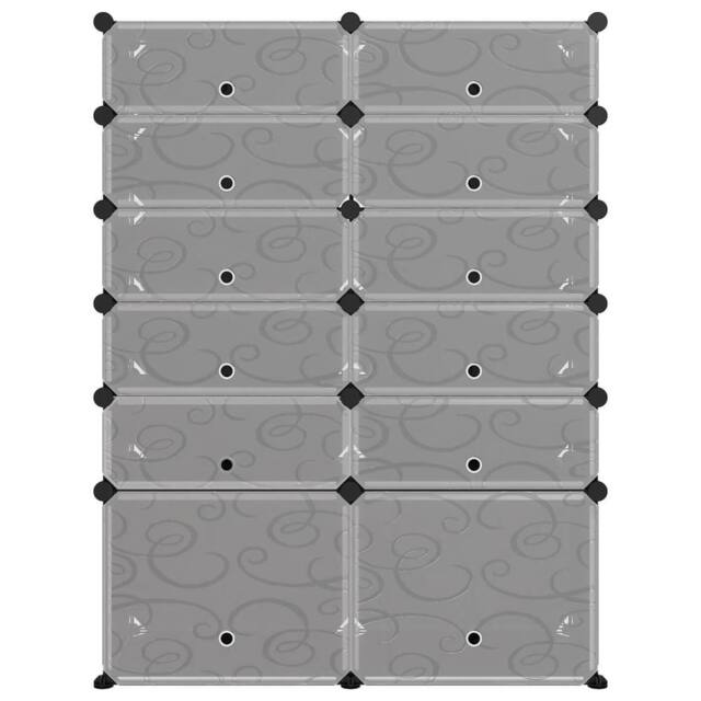 Berkfield Home Shoe Rack Black 94x37x125 cm PP in Grey - Size: 94 x 37 x 125 cm - image 1