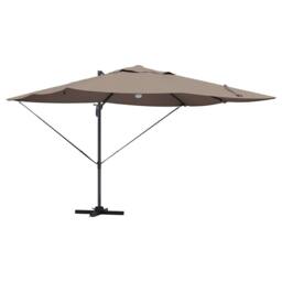 Berkfield Home Cantilever Umbrella - Taupe Taupe Fabric Large Height-Adjustable - thumbnail 1