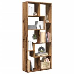 Berkfield Home Room Divider Bookcase Old Wood 67x25x161.5 cm Engineered Wood in Brown - thumbnail 2