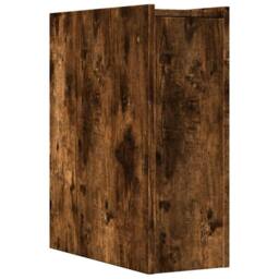Berkfield Home Narrow Bathroom Cupboard with Wheels Smoked Oak Engineered Wood in Brown - thumbnail 6