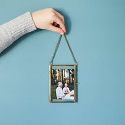 Paper High Dia Gold Reclaimed Glass Hanging Photo Frame - Size: Small - thumbnail 4
