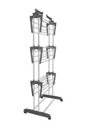 H&O Direct 3-Tier Foldable Clothes Drying Rack in Grey - thumbnail 3