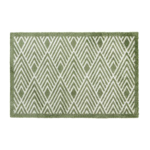 JVL Mega Doormat - 50x75cm, Geo in Green - Size: 75 cm x 150 cm - image 1