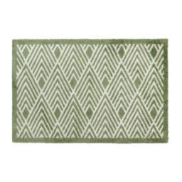 JVL Mega Doormat - 50x75cm, Geo in Green - Size: 75 cm x 150 cm