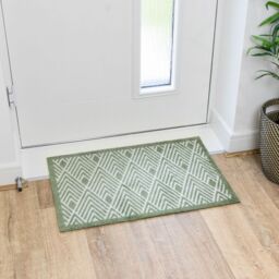 JVL Mega Doormat - 50x75cm, Geo in Green - Size: 75 cm x 150 cm - thumbnail 6