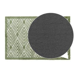 JVL Mega Doormat - 50x75cm, Geo in Green - Size: 75 cm x 150 cm - thumbnail 5