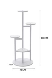 Living and Home 4 Tier White Plant Stand Indoor Tall Corner Round Flower Pot Stands - thumbnail 6