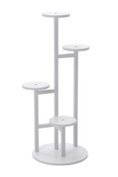 Living and Home 4 Tier White Plant Stand Indoor Tall Corner Round Flower Pot Stands - thumbnail 3