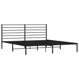 Berkfield Home Metal Bed Frame with Headboard Black 183x213 cm - thumbnail 5