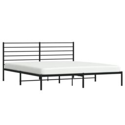 Berkfield Home Metal Bed Frame with Headboard Black 183x213 cm - thumbnail 4