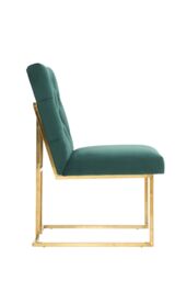 Life Interiors Single Siena Luxury Tufted Velvet Dining Chair with Gold Frame in Green - thumbnail 3