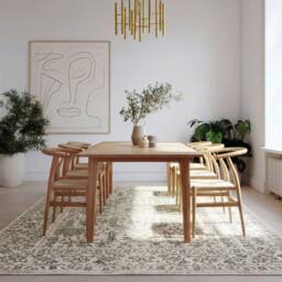 Kukoon Green Beige Living Room Area Rug Traditional Floral Medallion Runner - Size: 160 cm x 230 cm - thumbnail 2