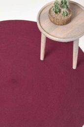 Homescapes Handmade Woven Braided Oval Rug in Plum - Size: 60 cm x 90 cm - thumbnail 3