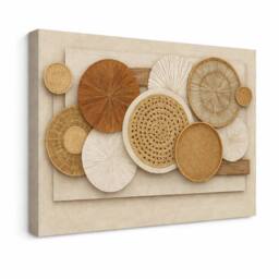 Mafett Boho Wall Art Canvas Print Flat Effect On Premium 4 cm Deep in Beige - thumbnail 2