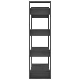 Berkfield Home Beautiful Book Cabinet/Room Divider Grey 80x35x125 cm Solid Wood Pine - Size: 80 x 35 x 125 cm - thumbnail 6