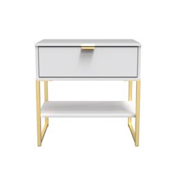 Ready Assembled 2 U Tamworth Single 1 Drawer Bedside Cabinet (Ready Assembled) in White - thumbnail 1