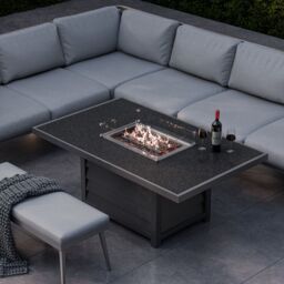 Royalcraft MAYFAIR Rectangular Firepit Dining set in Grey - thumbnail 2