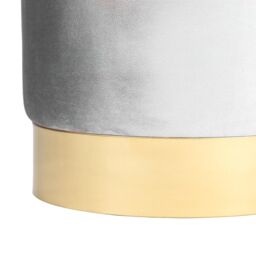 Harbour Housewares Velvet Round Pouffe Footrest Ottoman Stools - 29 x 36cm - Pack of 2 in Grey - Size: 29 x 36 cm - thumbnail 6