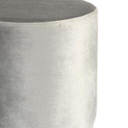 Harbour Housewares Velvet Round Pouffe Footrest Ottoman Stools - 29 x 36cm - Pack of 2 in Grey - Size: 29 x 36 cm - thumbnail 5