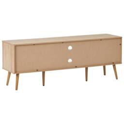 Wyld and Coco Light Brown Particle Board TV Stand Tempered Glass Doors and Pine Legs - thumbnail 6
