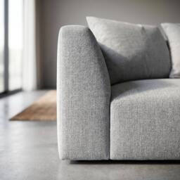Abakus Direct Tokyo 3 Seater Sofa Brushed Tweed Fabric with Deep Seats in Light Grey - thumbnail 5
