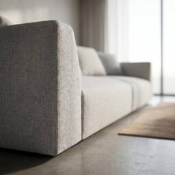 Abakus Direct Tokyo 3 Seater Sofa Brushed Tweed Fabric with Deep Seats in Light Grey - thumbnail 3