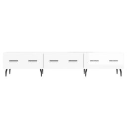 Berkfield Home TV Cabinet High Gloss White 150x36x30 cm Engineered Wood - Size: 150 x 36 x 30 cm - thumbnail 5
