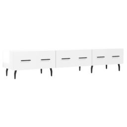 Berkfield Home TV Cabinet High Gloss White 150x36x30 cm Engineered Wood - Size: 150 x 36 x 30 cm - thumbnail 2