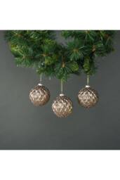 KDMD Asteria 8cm Glass Bauble Set of 4 in Gold - thumbnail 2
