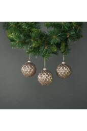 KDMD Asteria 8cm Glass Bauble Set of 4 in Gold - thumbnail 1